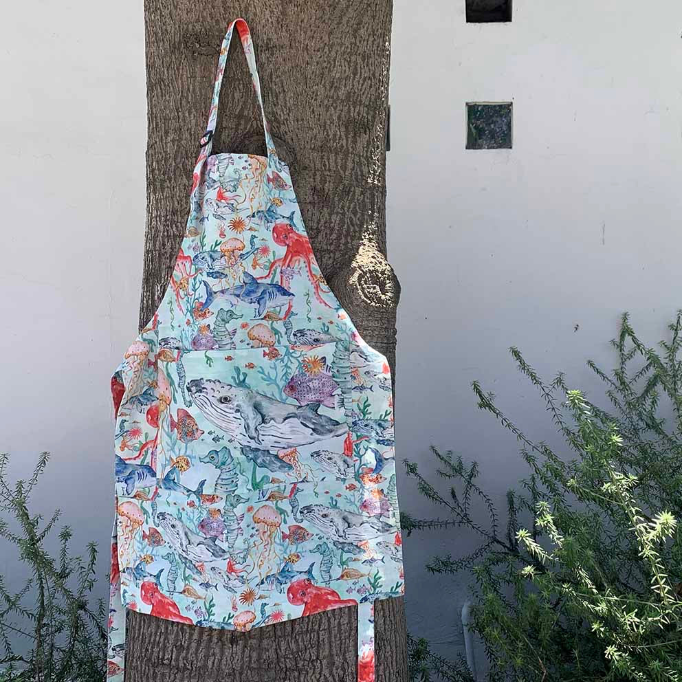 Delantal de cocina peces