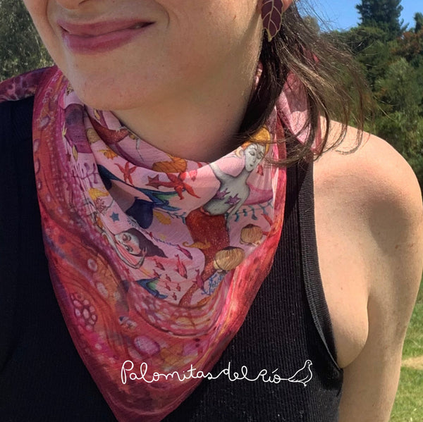 Pañuelo mini Sirenas 50x50 cm