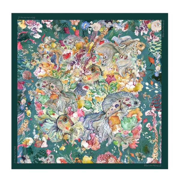 Pañuelo maxi peces 120x120 cm