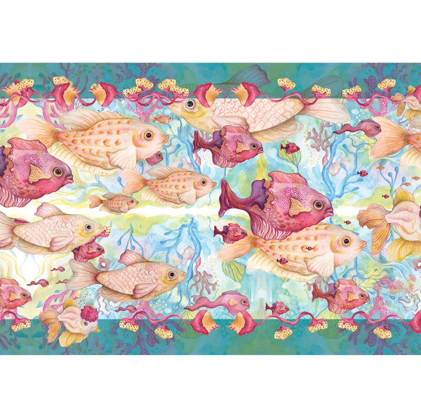 Pañuelo largo peces 170x40 cm