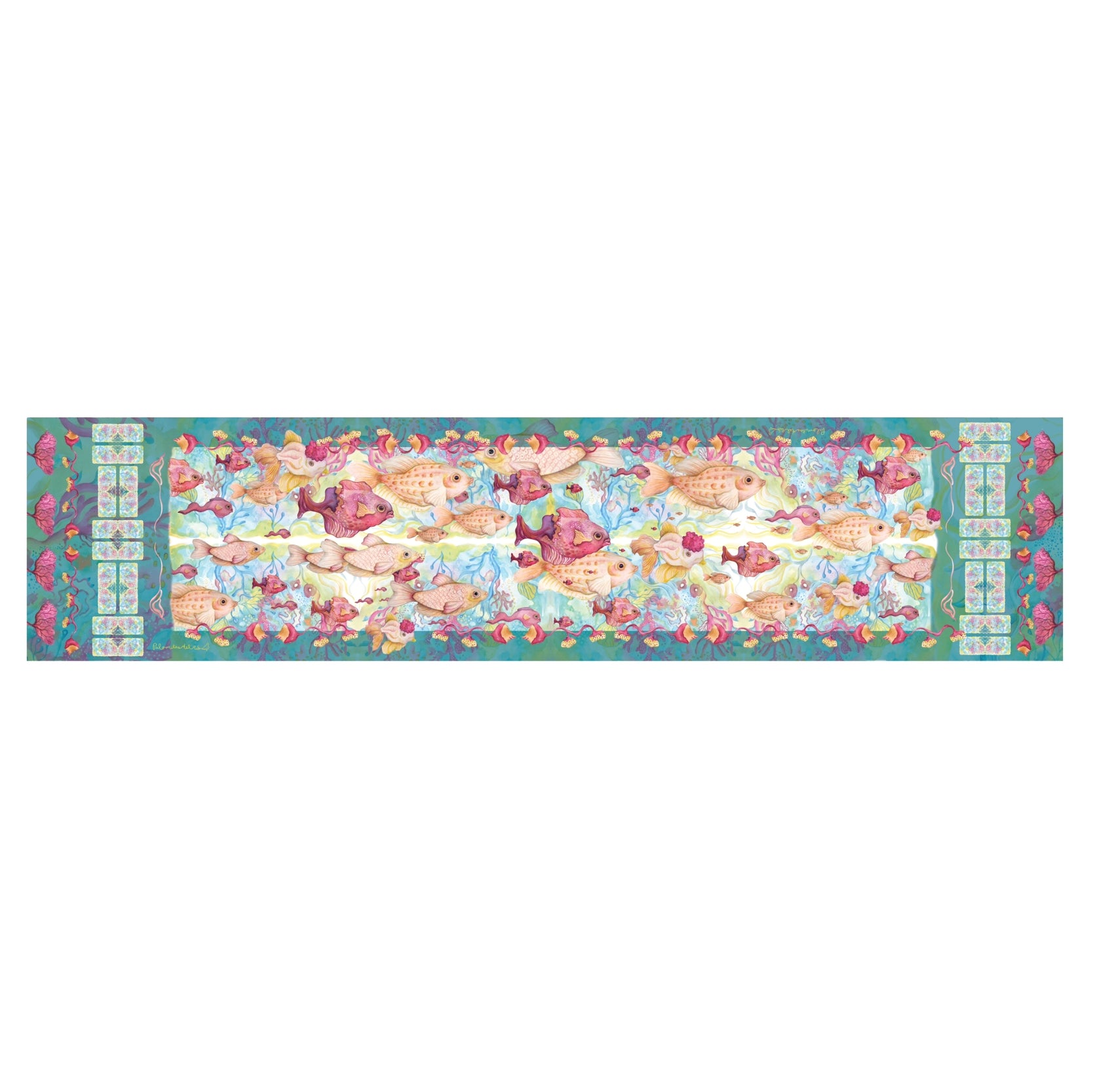 Pañuelo largo peces 170x40 cm