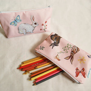 Estuche pequeño Conejitos rosado