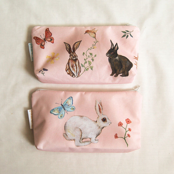 Estuche pequeño Conejitos rosado