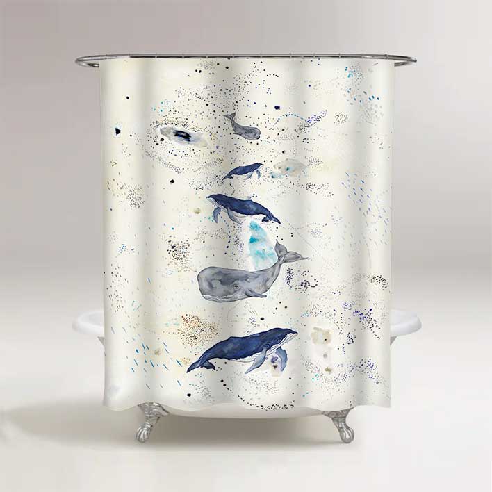 Cortina de baño Ballenas