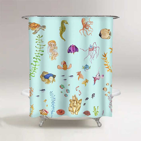cortina de baño peces
