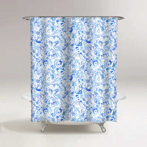 Cortina de baño mujeres azules