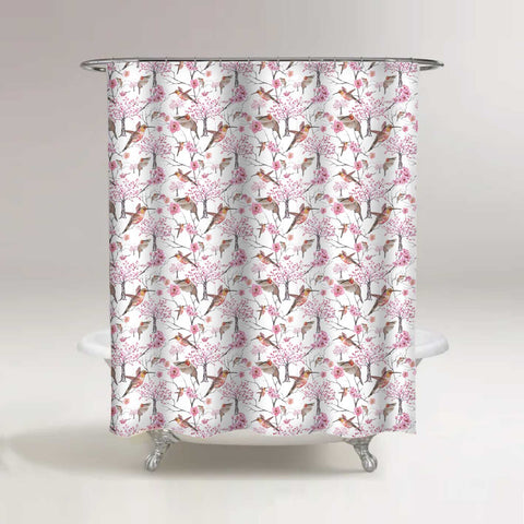 Cortina de baño picaflor-cerezos